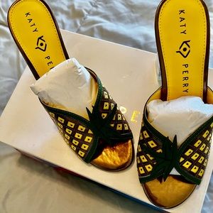 Katy Perry Coolada MicroSuede Pineapple Heels